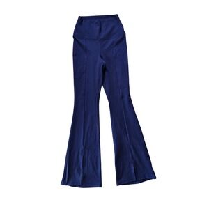 YOGALICIOUS LUX Navy Blue Flare Legging Split Hem Athleisure Active Yoga Pant XS